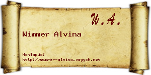 Wimmer Alvina névjegykártya